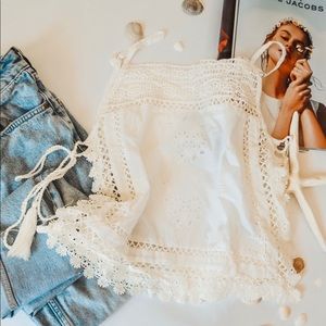 Free people Garden Party Ivory Embroidered Cami
